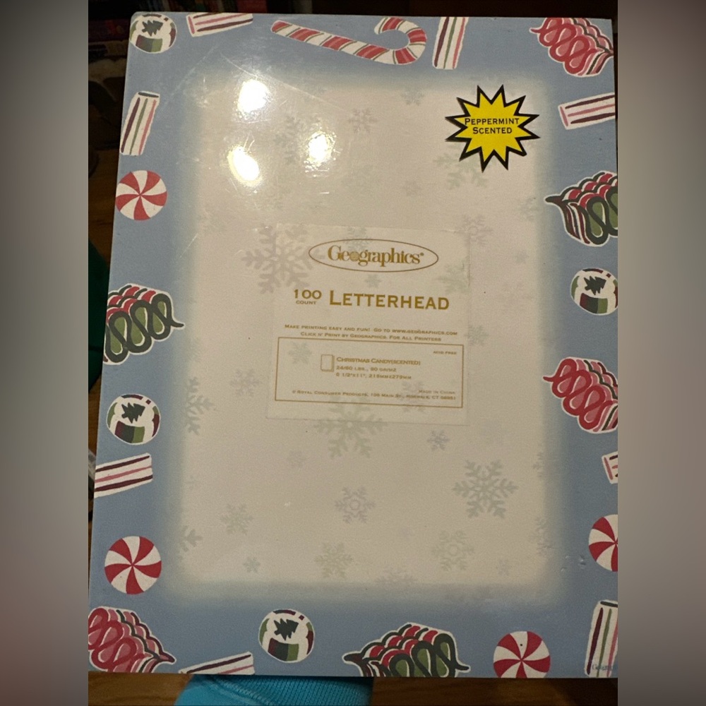 Vintage Stationary Geographics Peppermint Scented Letterhead